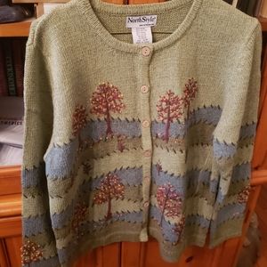 NorthStyle Knit Button Green Cardigan PS